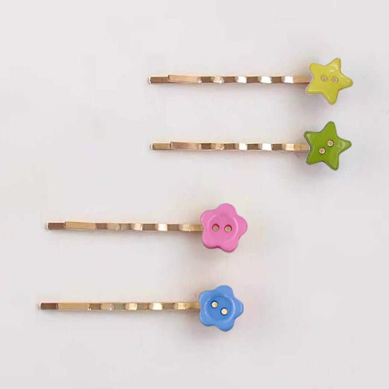 Propupy 200 Pcs Craft Buttons Sewing Buttons Colorful Buttons Mix Buttons Round Heart Star Flower Buttons for DIY Crafts Painting Decoration - Image 5